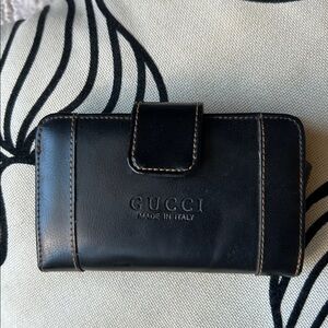 Gucci Brown Leather Card Holder / wallet